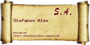 Stefanov Alex névjegykártya