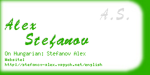 alex stefanov business card